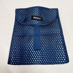 PackIt Freezable Lunch Bag Sack in Blue Polka Dot